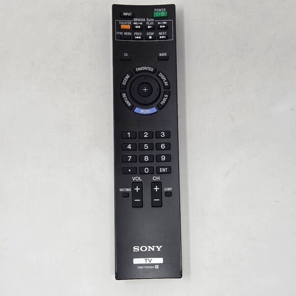 SONY RM-YD034 REMOTE CONTROL FOR BRAVIA SYNC TV OEM GENUINE TESTED WORKS - Picture 1 of 4